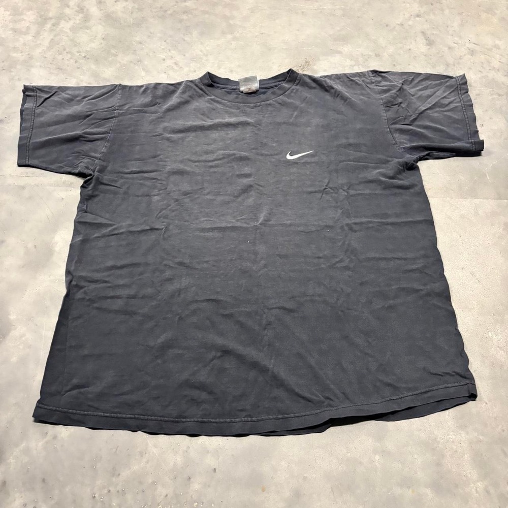Vintage 90s Faded Black Nike Made In USA Streetwear Essential Tee! Size XL